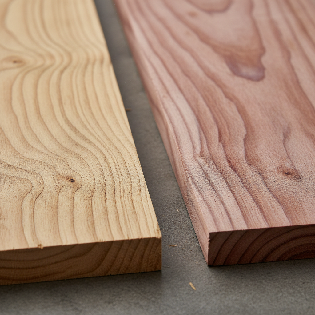 Cypress vs Cedar wood grain comparison