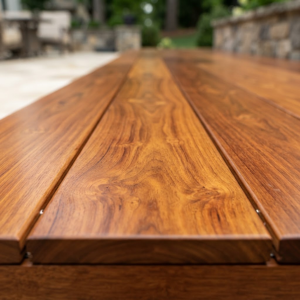 Golden Mahogany Decking finished surface