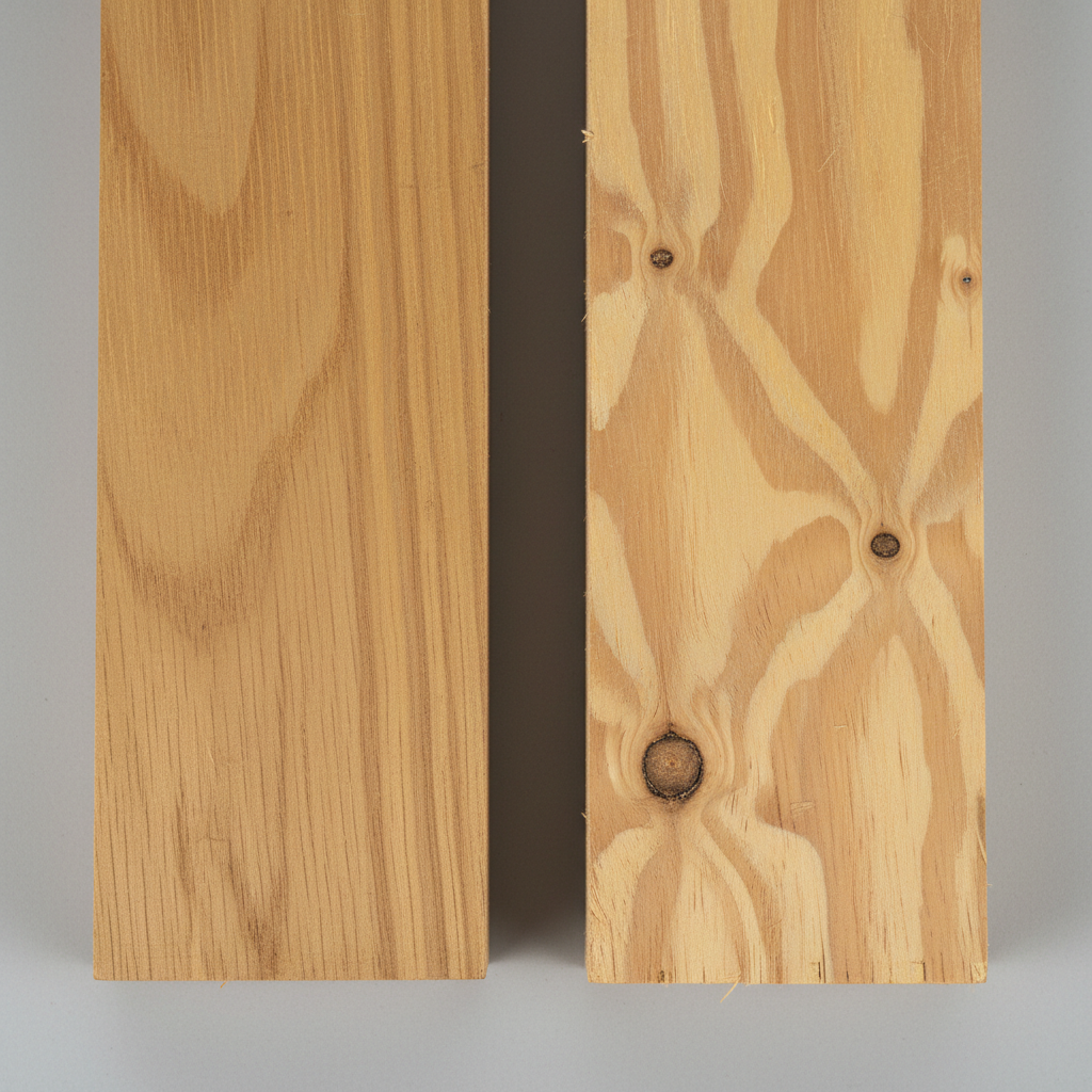 Marine Plywood vs Regular Plywood wood grain comparison