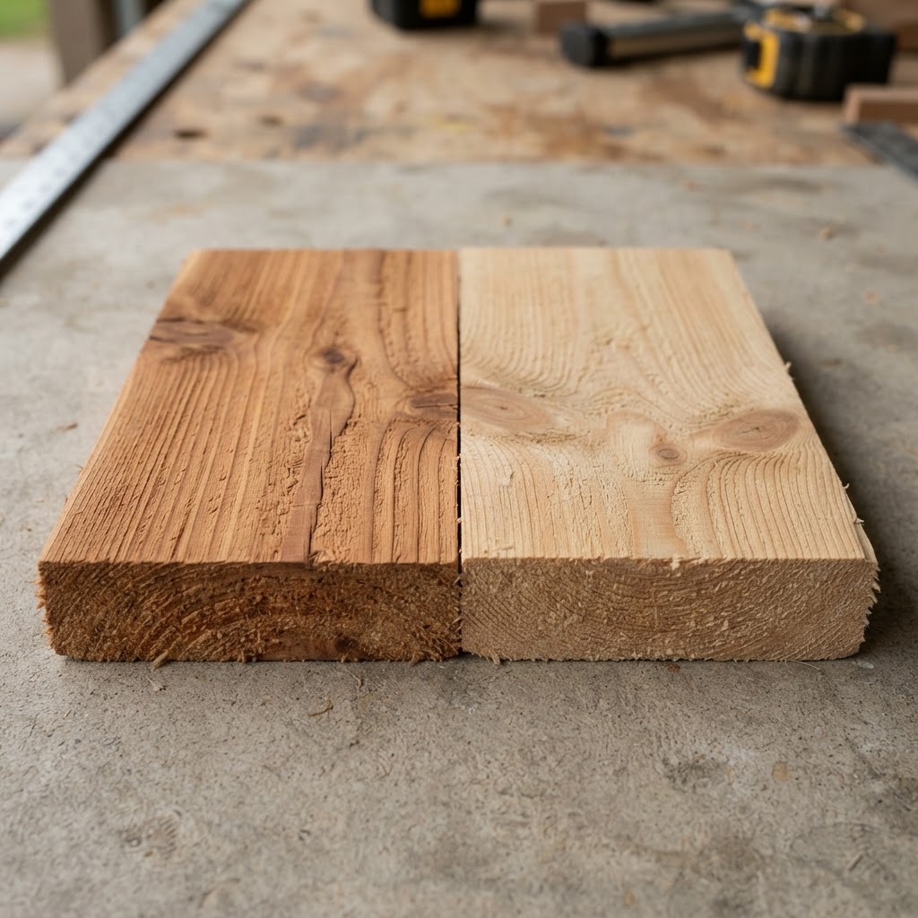 Cedar vs Cypress wood grain comparison