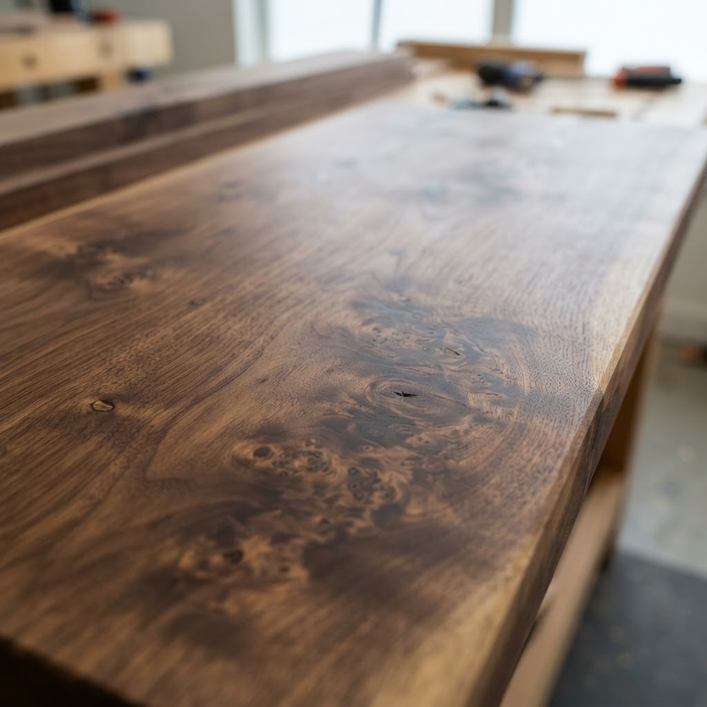 Rustic Walnut finished surface
