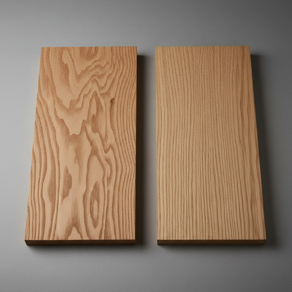 Red Oak vs White Oak wood grain comparison