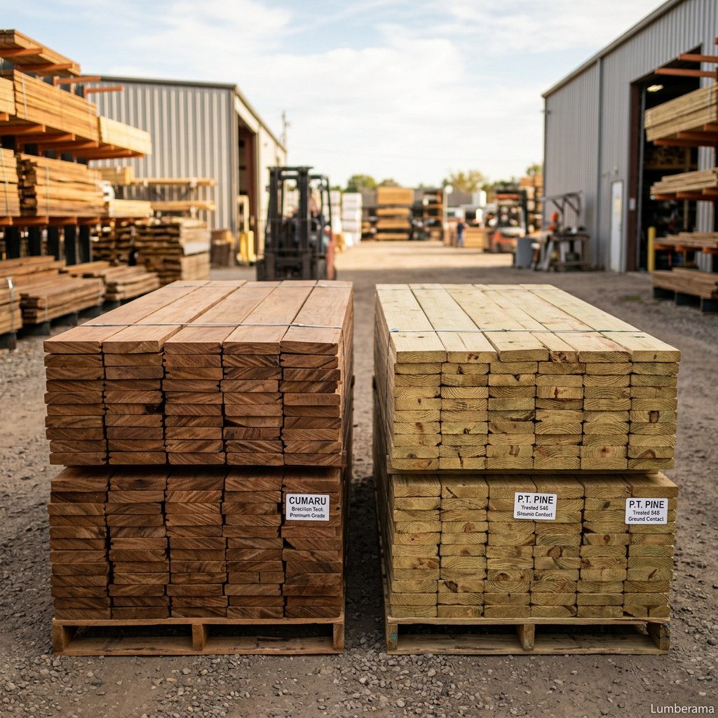 Cumaru vs Pressure-Treated Pine comparison