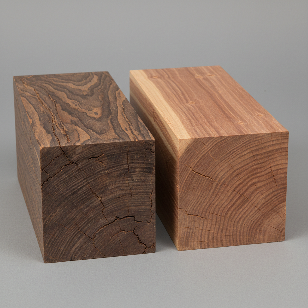 Wrought Iron vs Cedar wood grain comparison