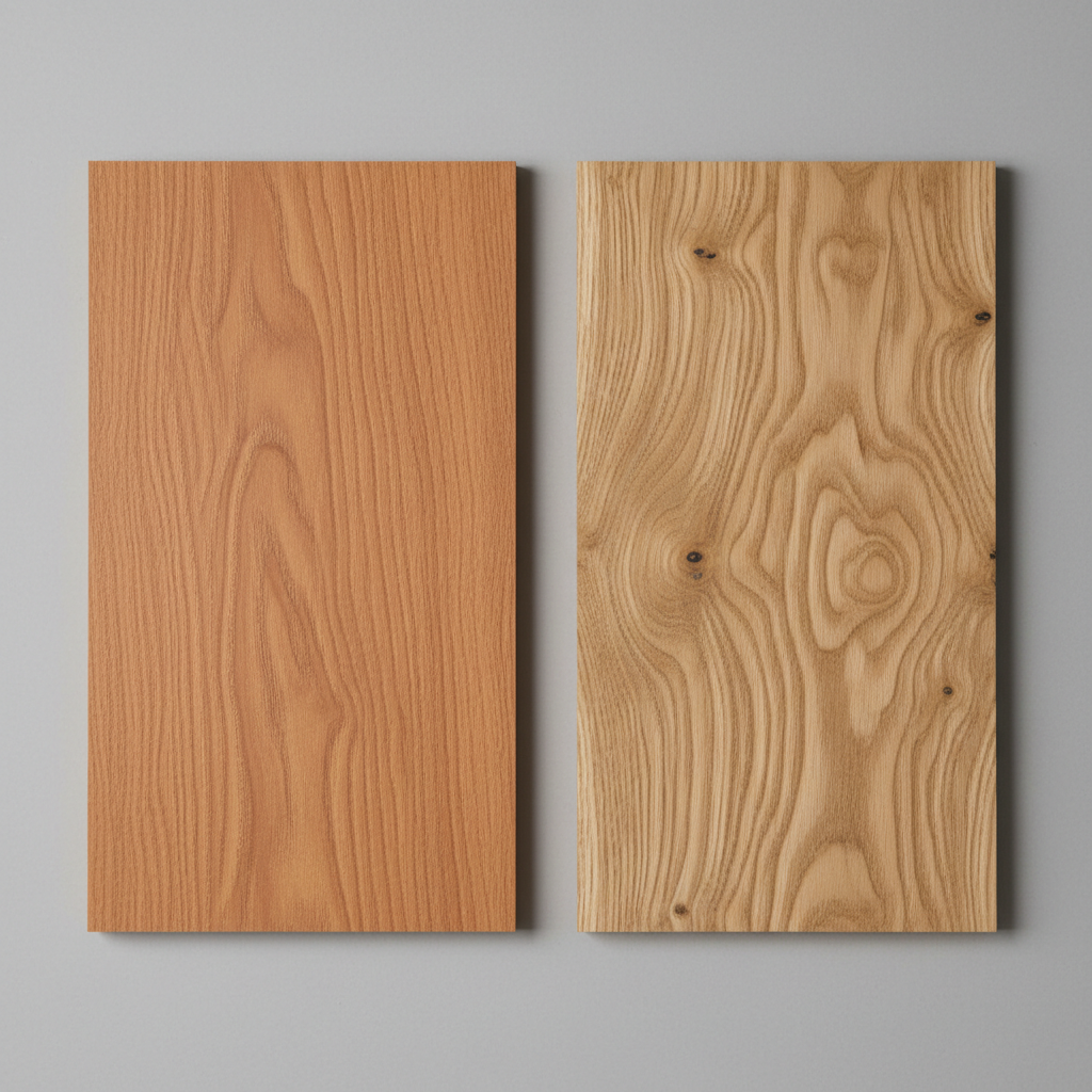 WPC (Wood-Plastic Composite) vs Natural Wood wood grain comparison