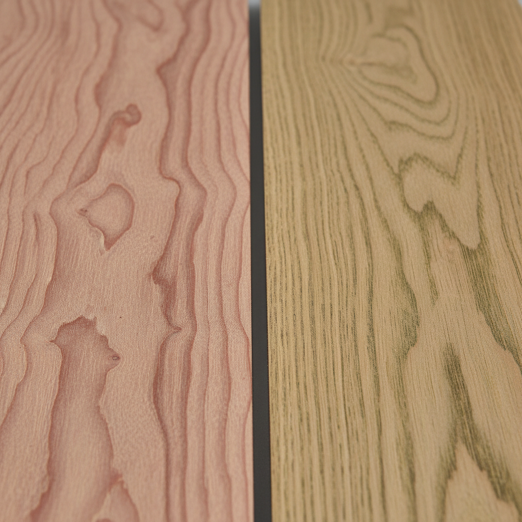 Red Oak vs White Oak wood grain comparison