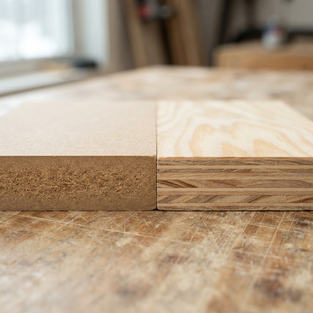 MDF vs Plywood wood grain comparison