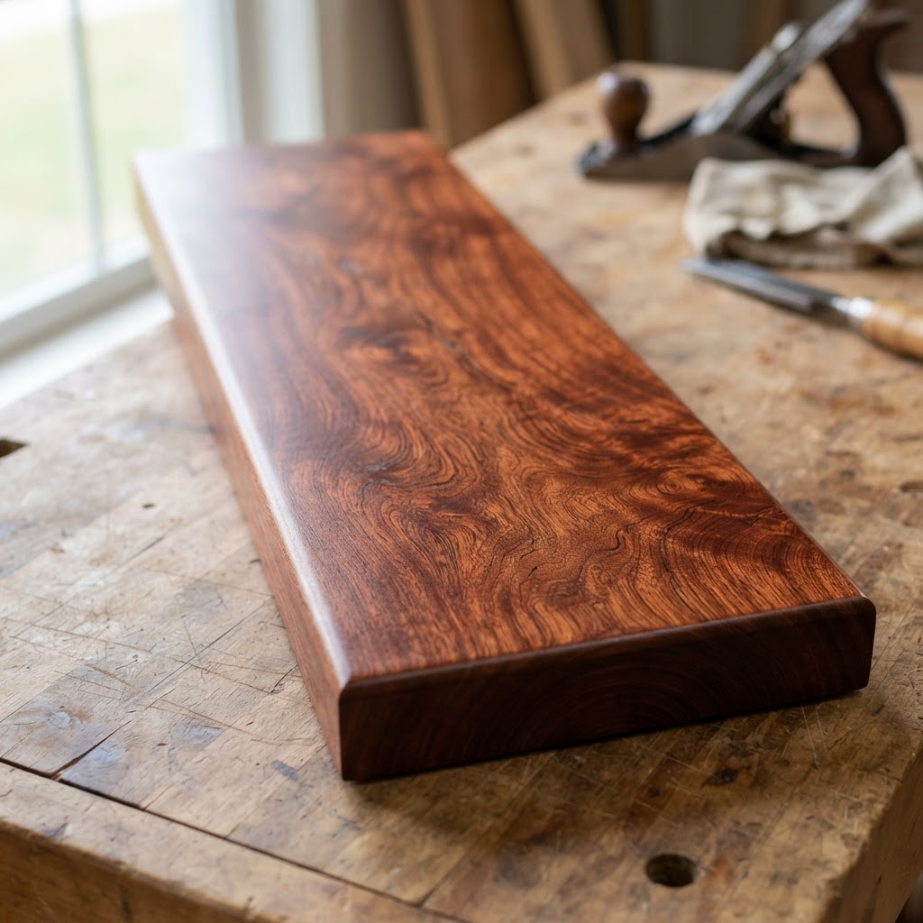Bubinga finished surface