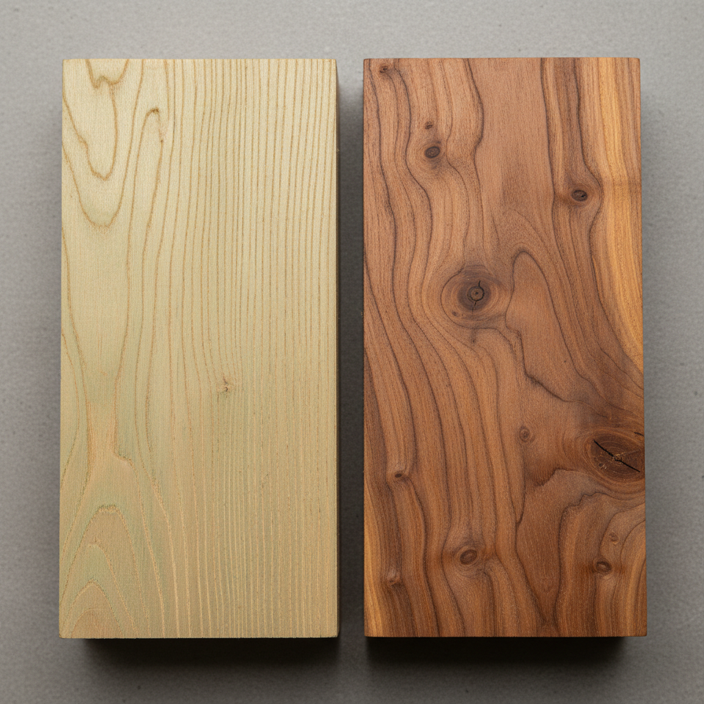 Cypress vs Cedar wood grain comparison