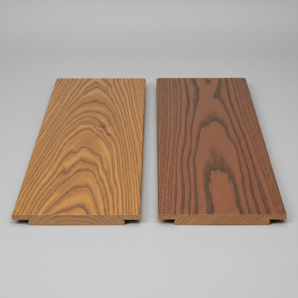 Fiberon vs Trex wood grain comparison