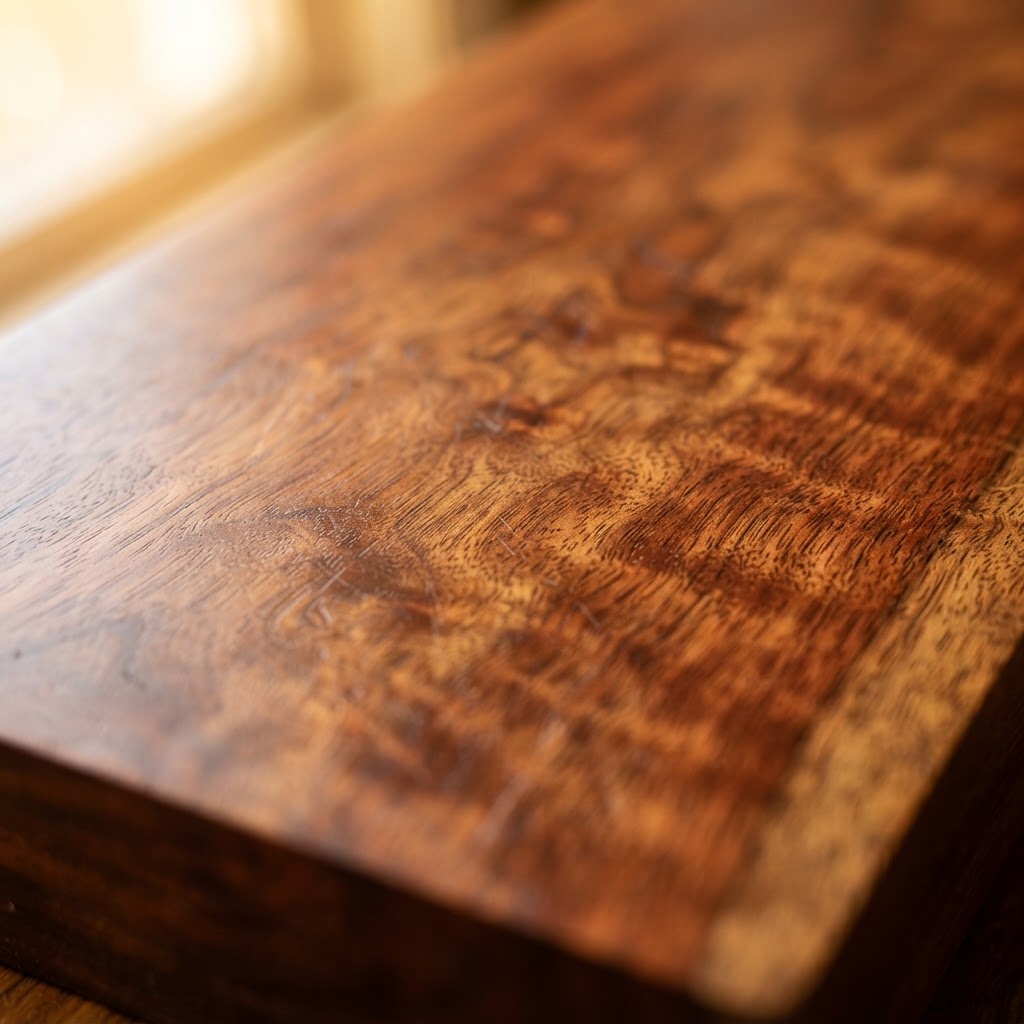 Genuine Mahogany wood grain detail