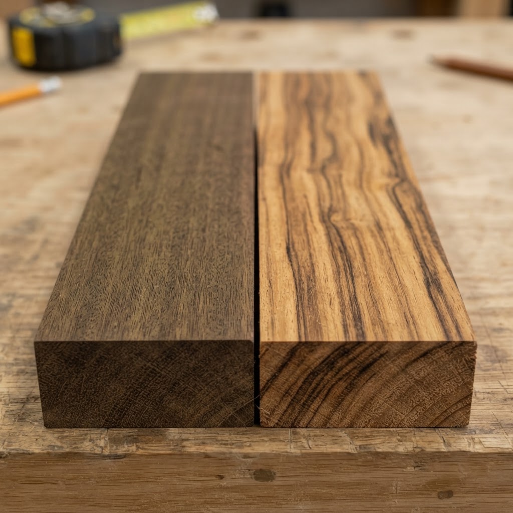 Ipe vs Tigerwood wood grain comparison