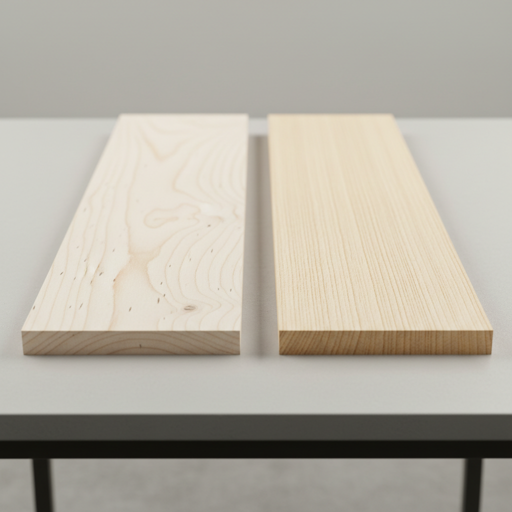 Birch vs Maple wood grain comparison