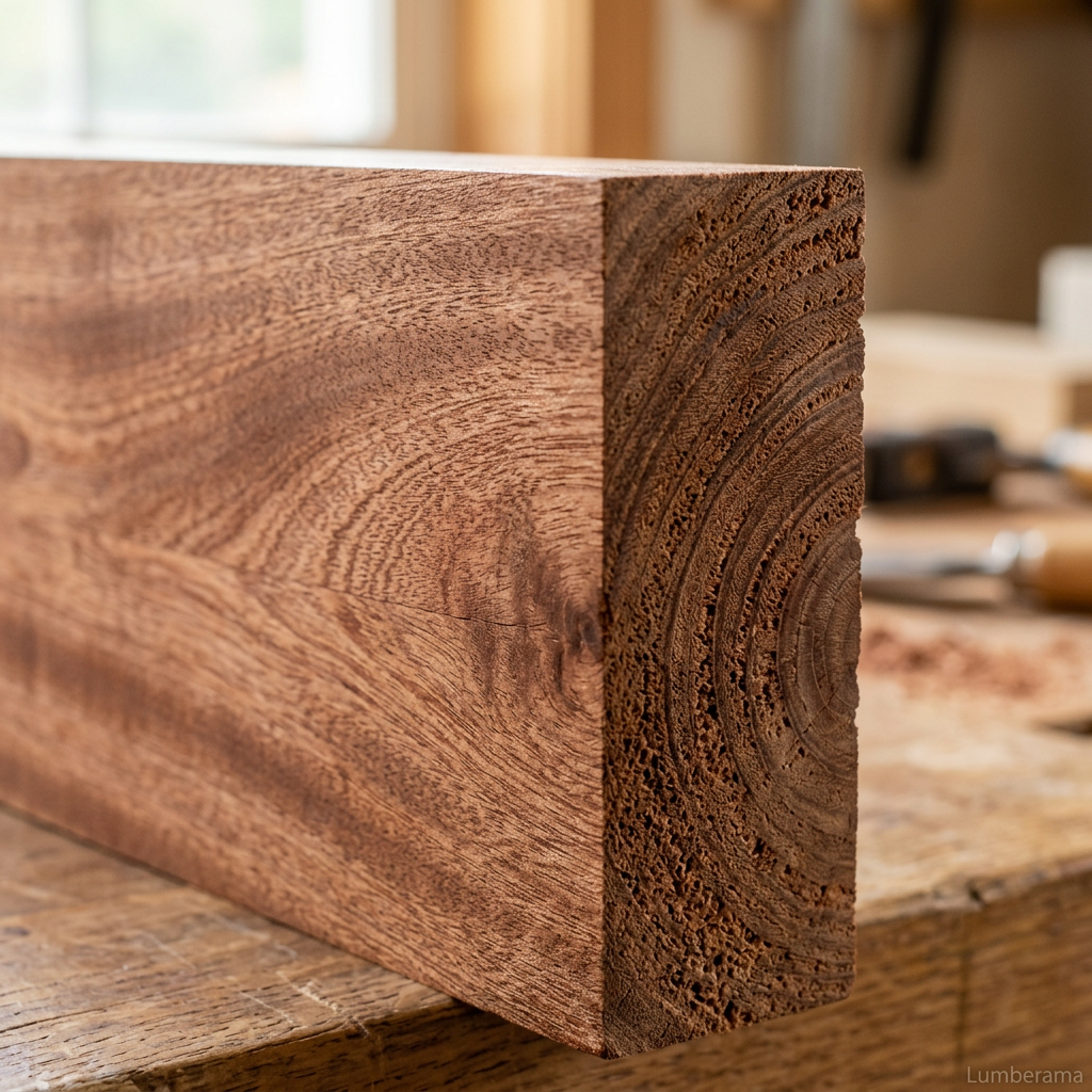 Sapele wood grain detail