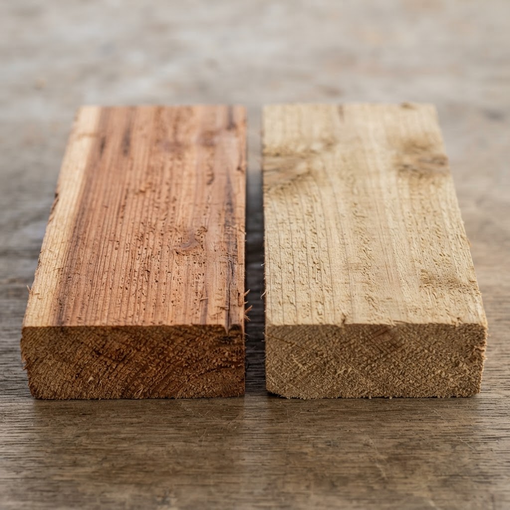 Cedar vs Cypress wood grain comparison