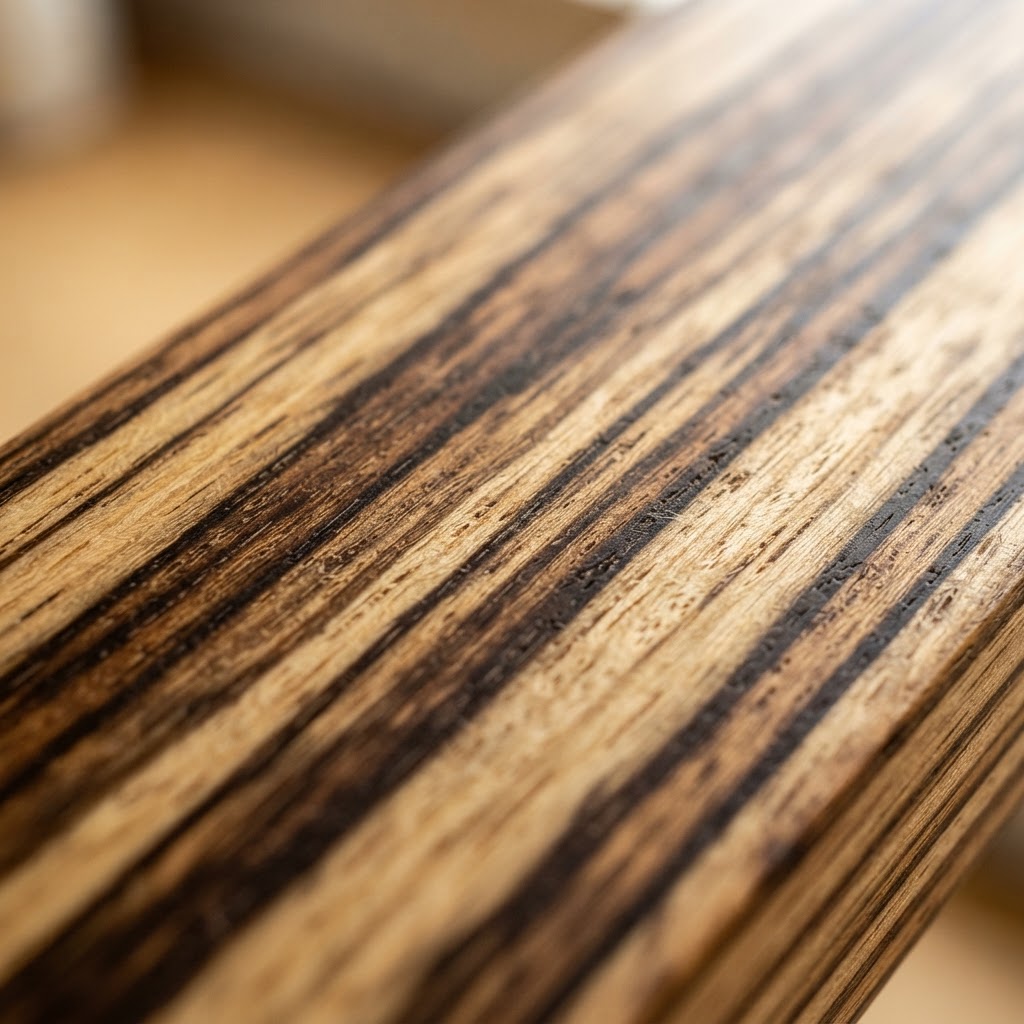 Zebrawood wood grain detail