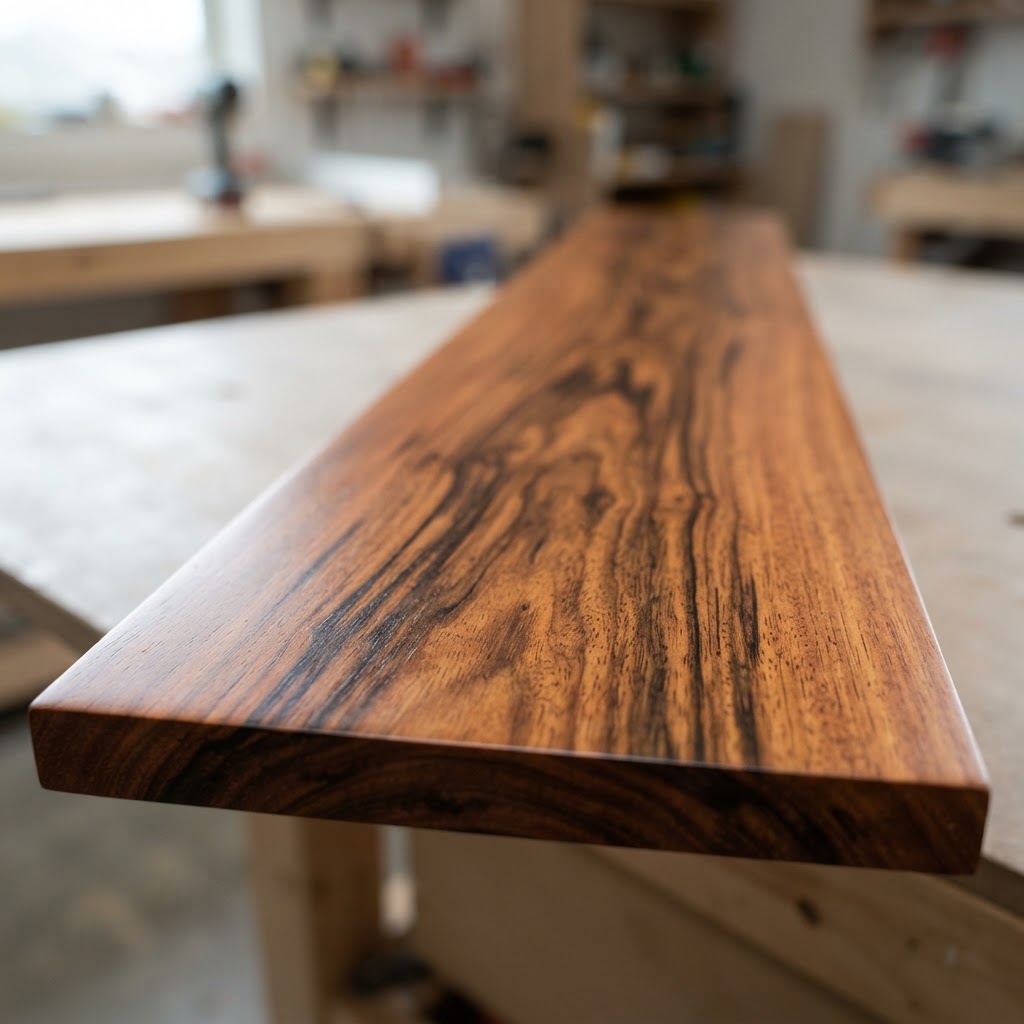 Tigerwood finished surface