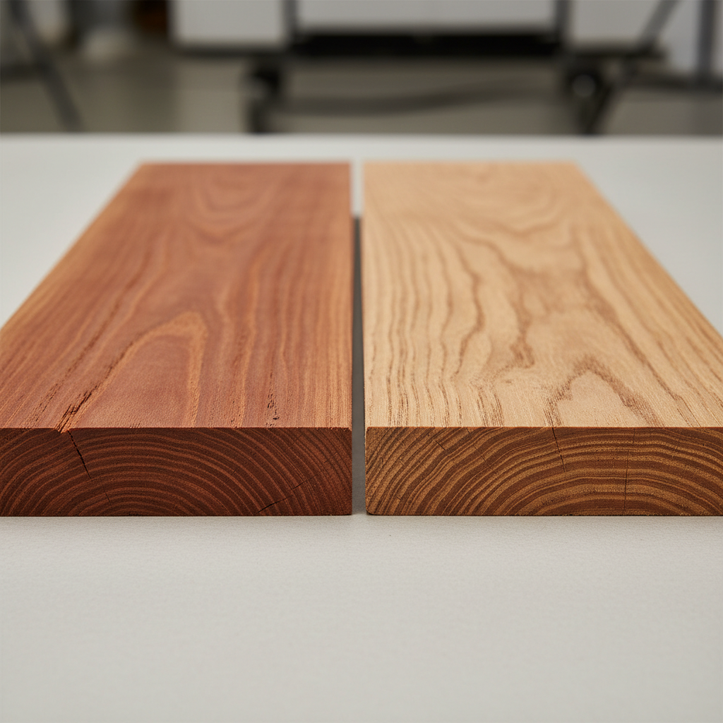 Redwood vs Cedar wood grain comparison