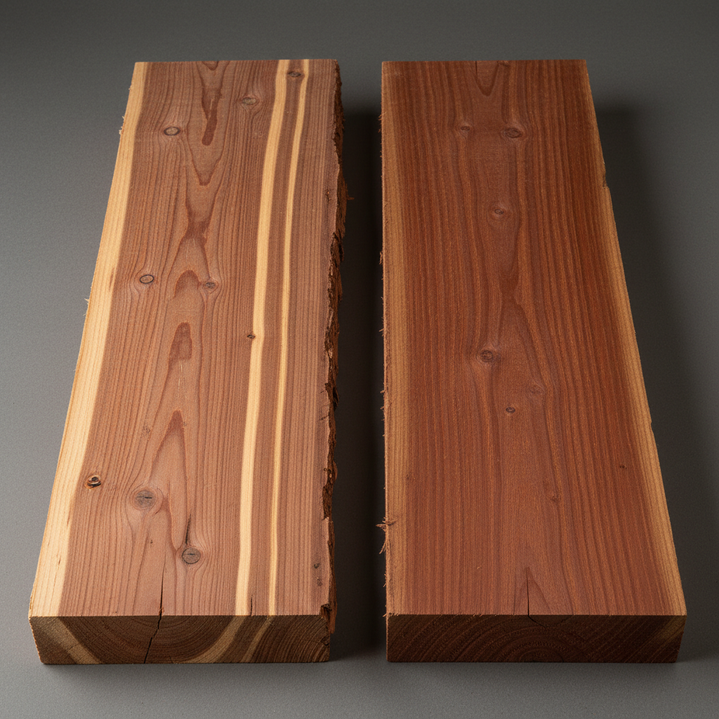 Cedar vs Redwood wood grain comparison