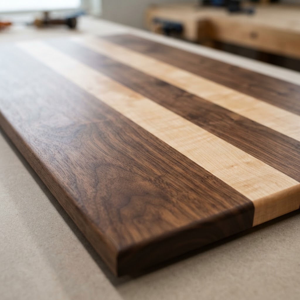 Mixed Maple/Walnut finished surface