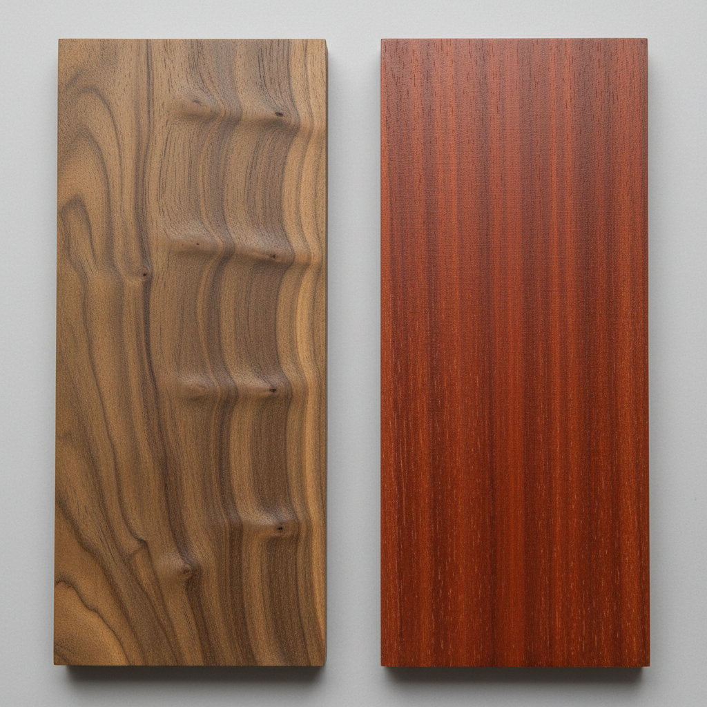 Ipe vs Massaranduba wood grain comparison