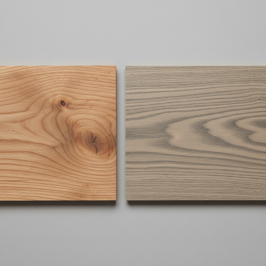Wood vs Vinyl wood grain comparison