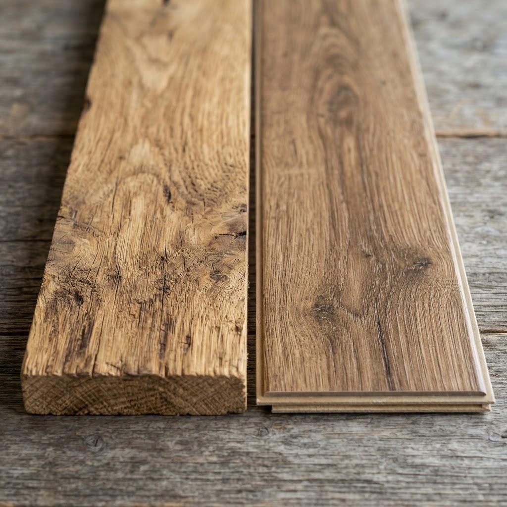 Vinyl vs Wood wood grain comparison