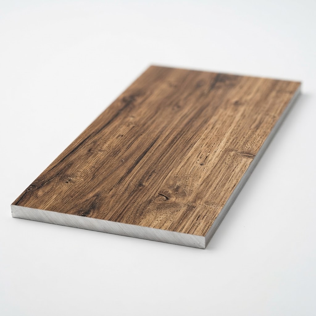 Aluminum wood grain texture