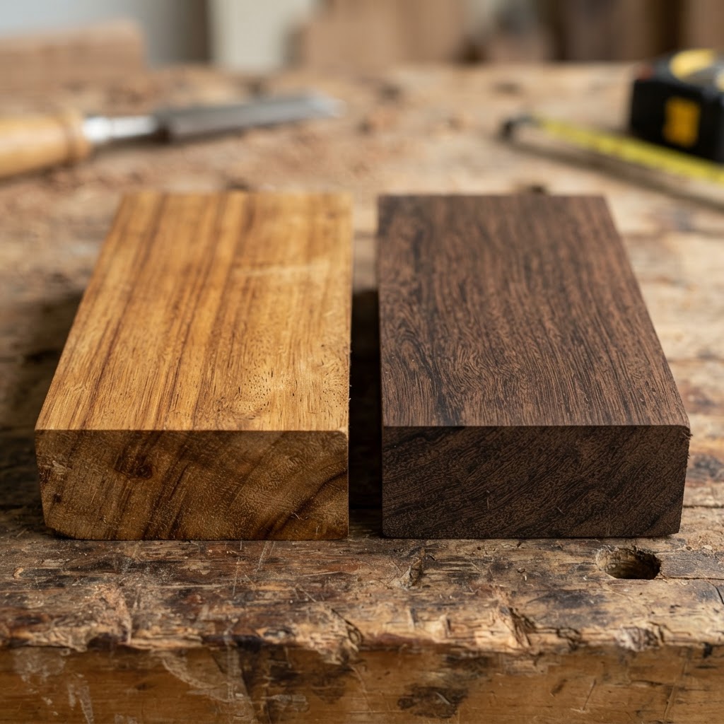 Teak vs Ipe wood grain comparison
