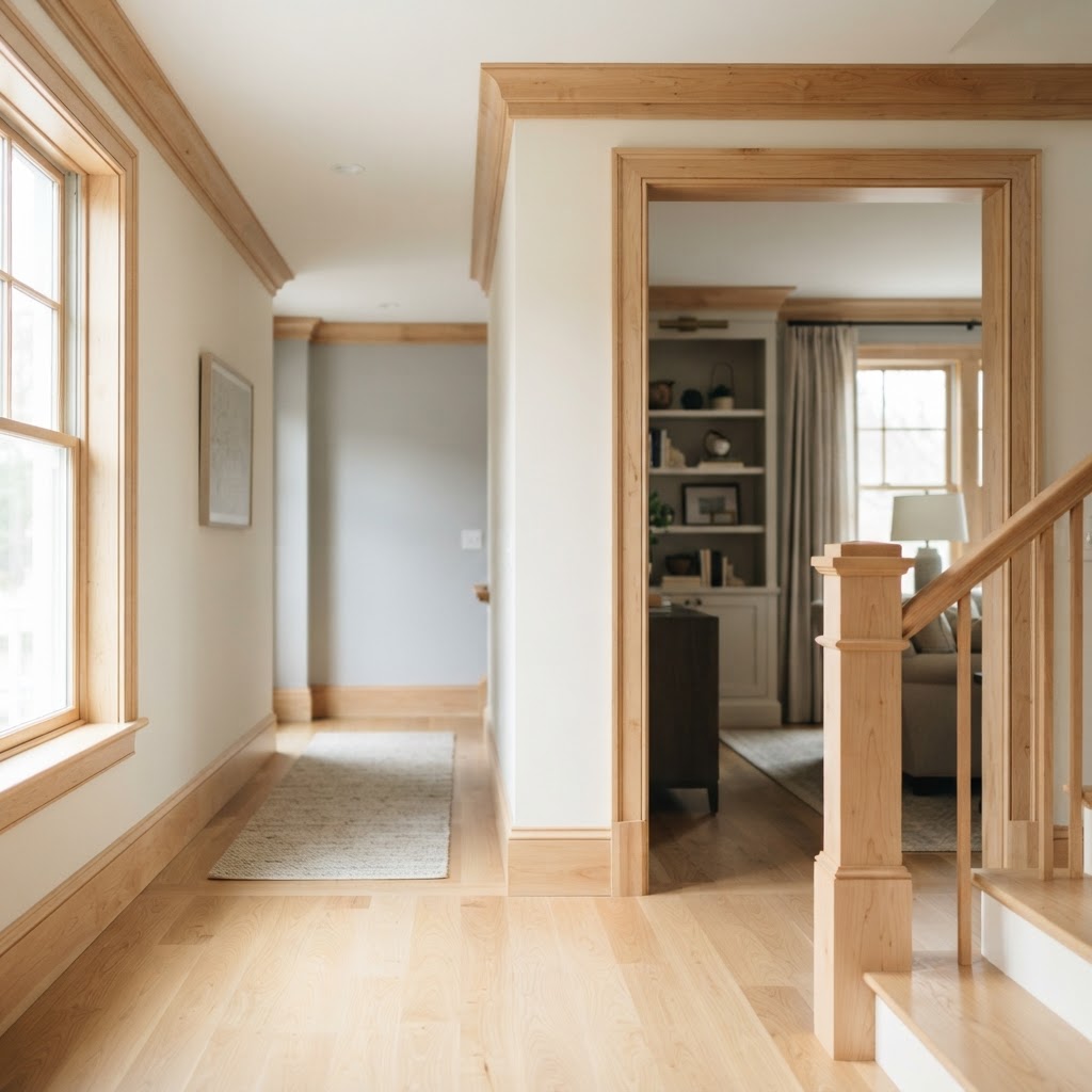 Maple Trim & Molding installed