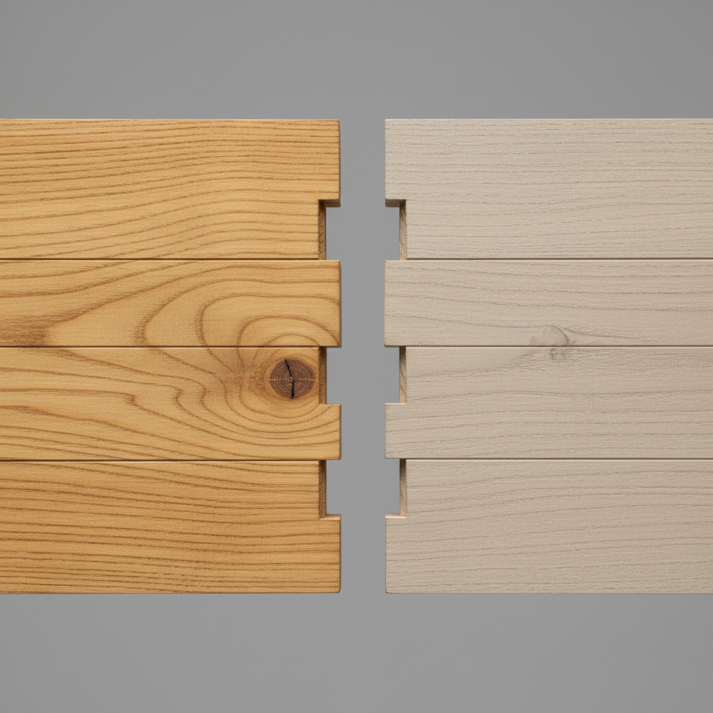 Shiplap vs Tongue & Groove wood grain comparison