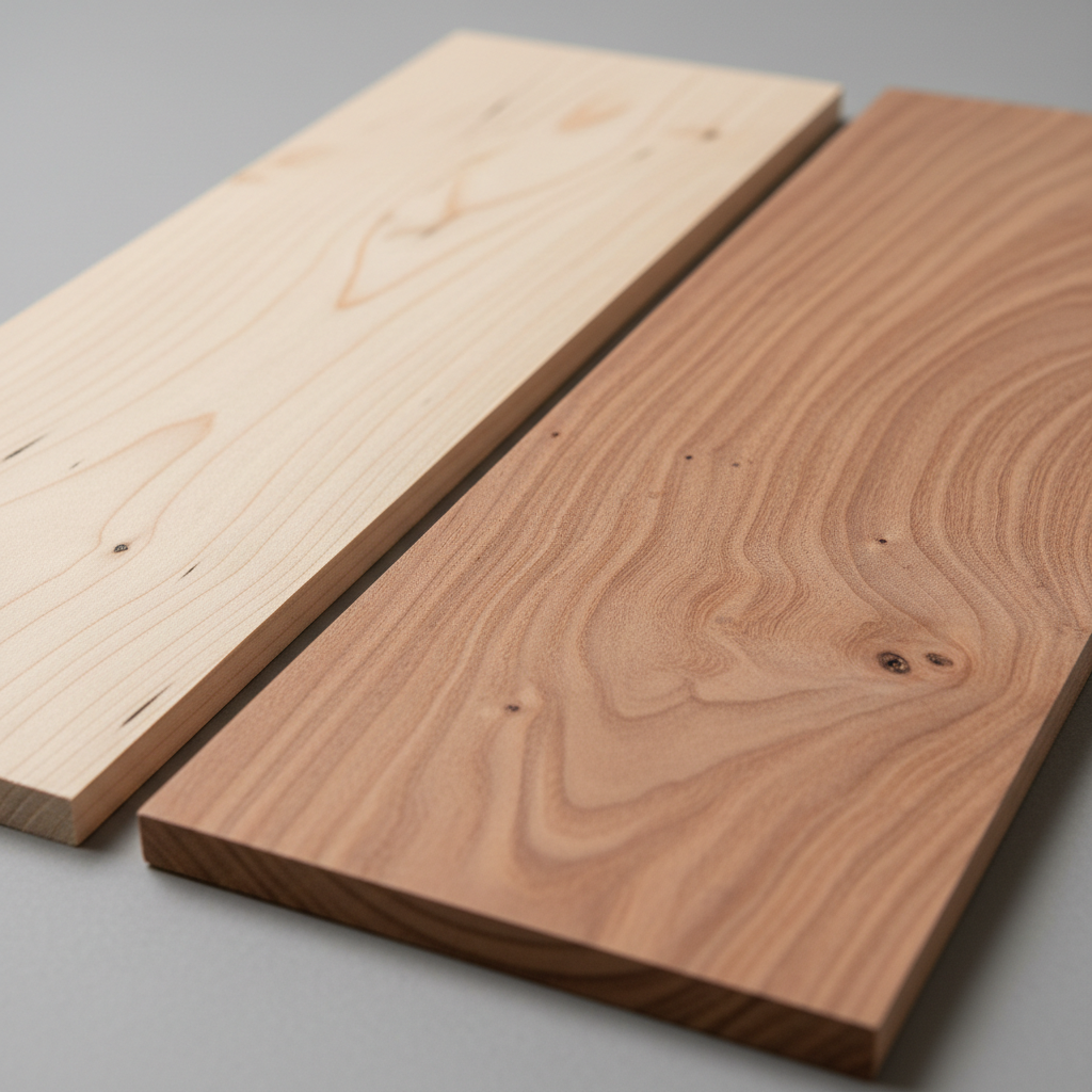 Hard Maple vs Cherry wood grain comparison