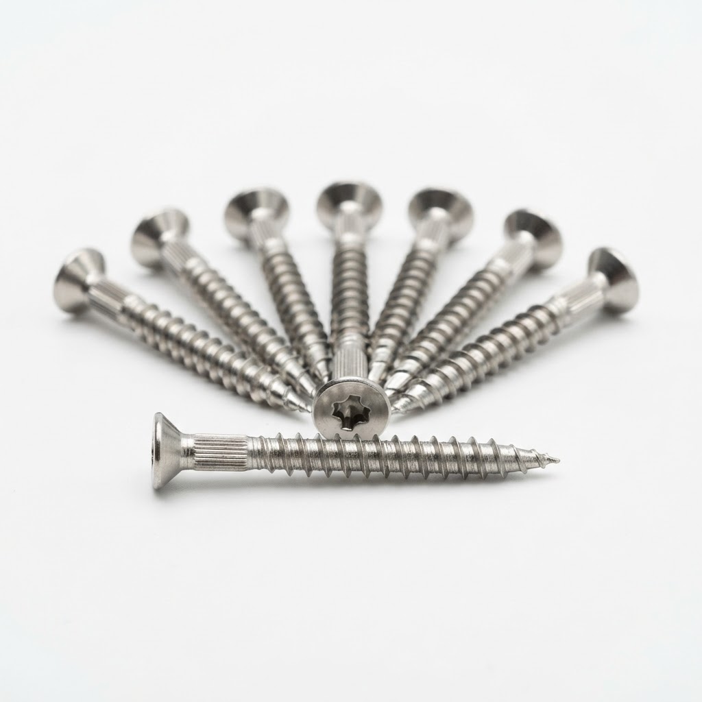 Representative image of #8x1-1/2" Stainless Steel Trim-Head Deck Screws by DeckWise — not the actual product photo