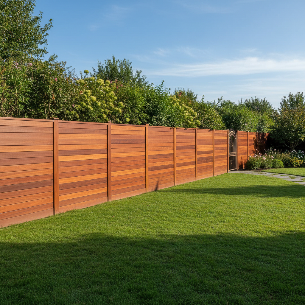 Massaranduba hardwood fence installed