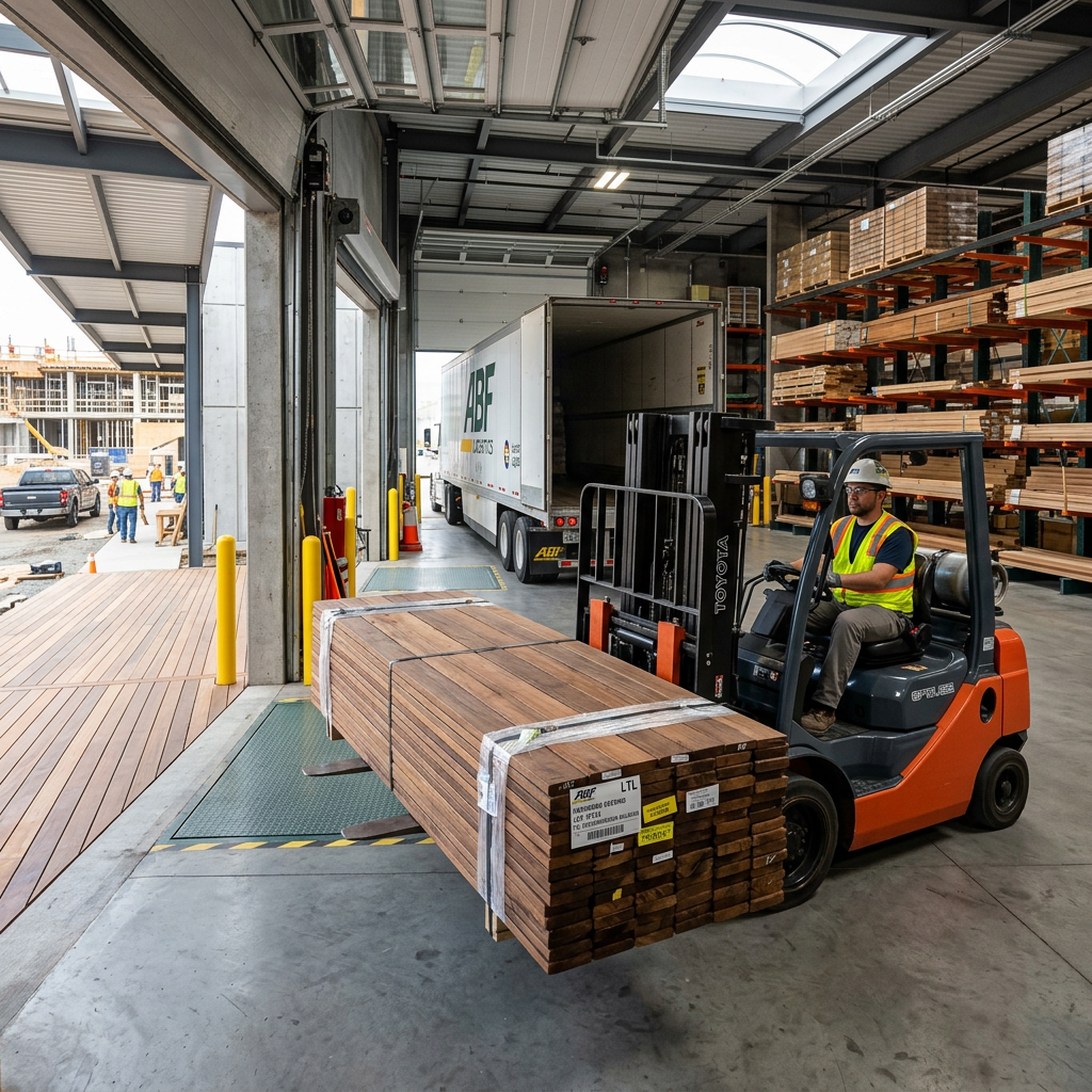 How Ipe Decking Is Delivered: Flatbed vs LTL Freight Explained