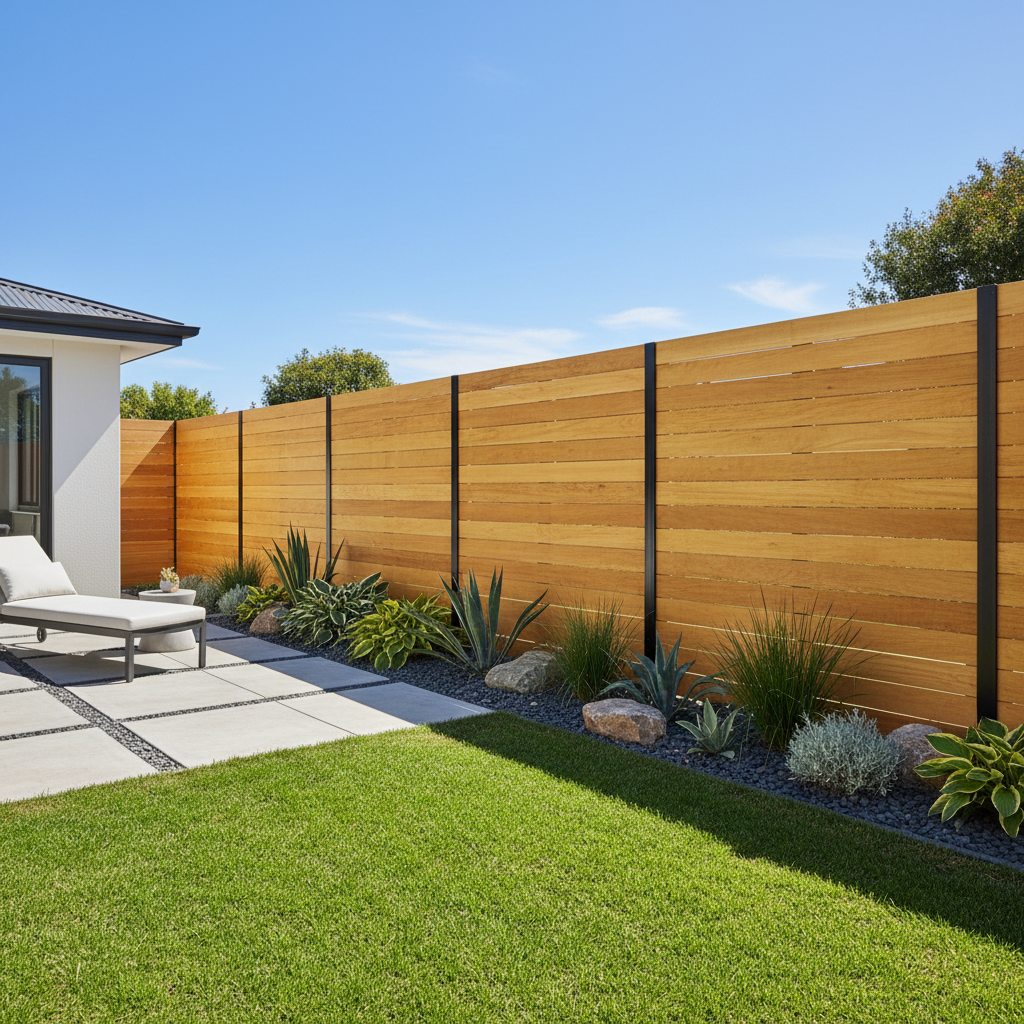 Garapa hardwood fence installed