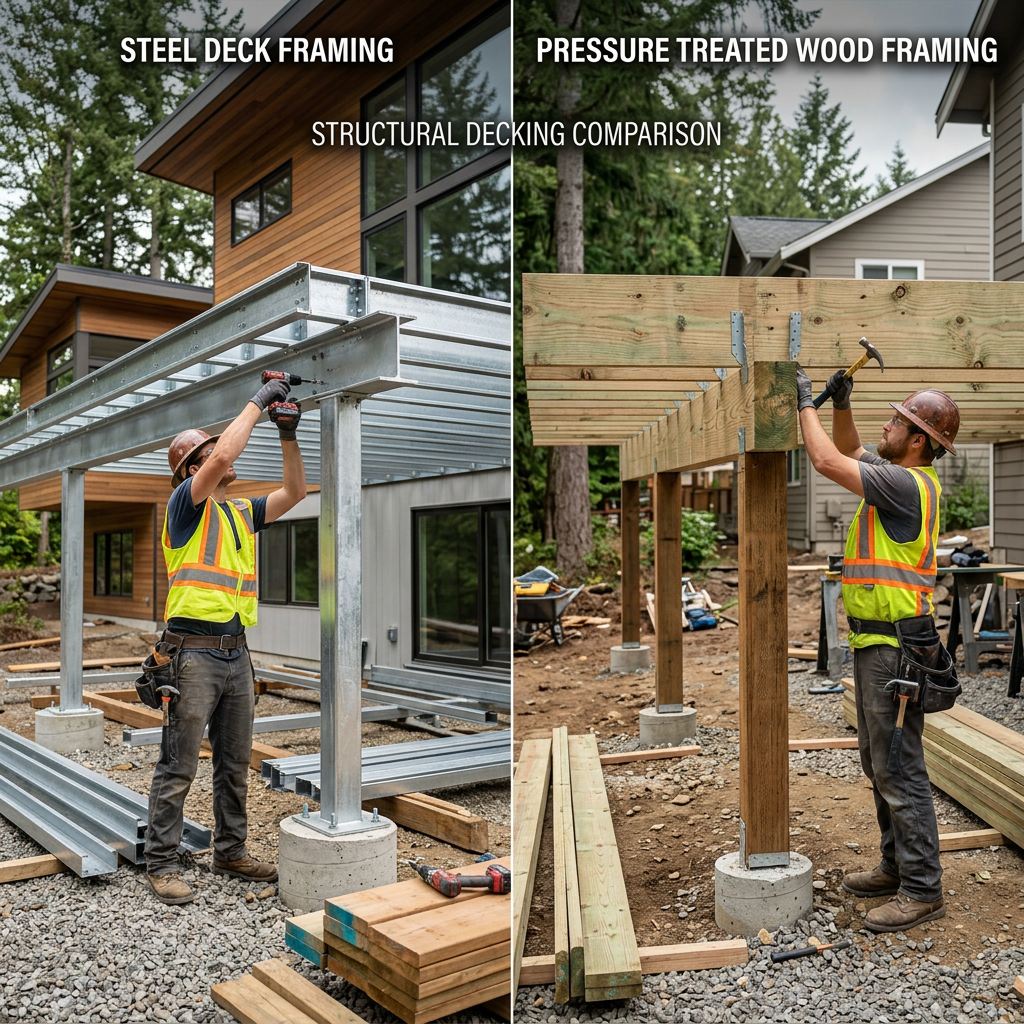 Steel vs. Wood Framing Under a Hardwood Deck: Pros and Cons