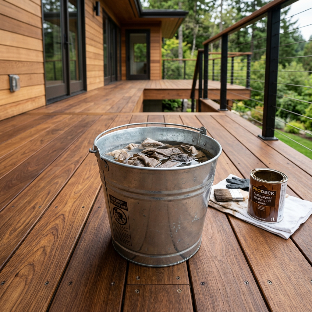 Fire Safety When Finishing Hardwood Decks: Oily Rag Disposal