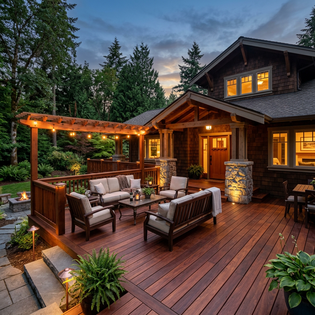 Massaranduba hardwood decking boards installed