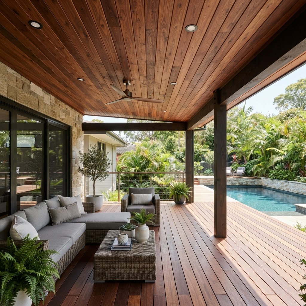 Hardwood Soffit and Ceiling Design: Elevating Your Outdoor Living Space
