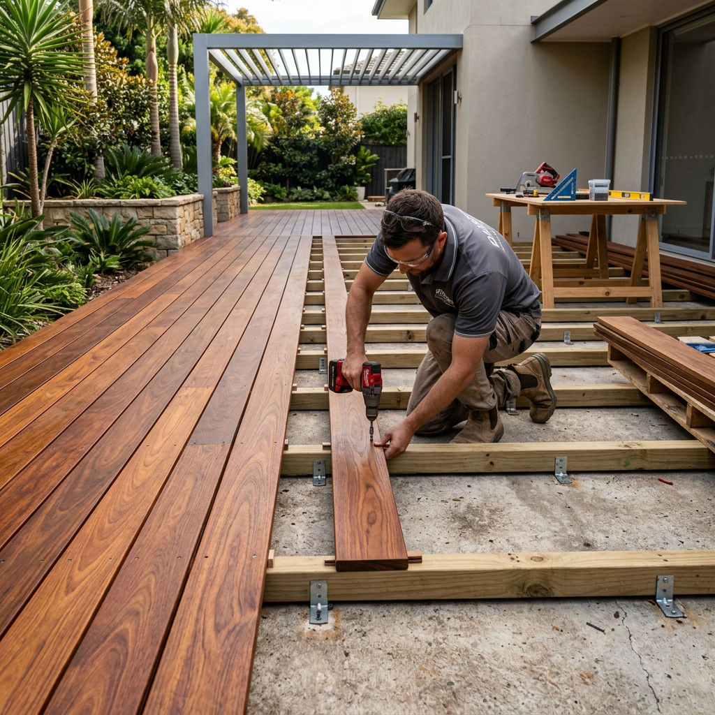How to Install Hardwood Decking Over Concrete