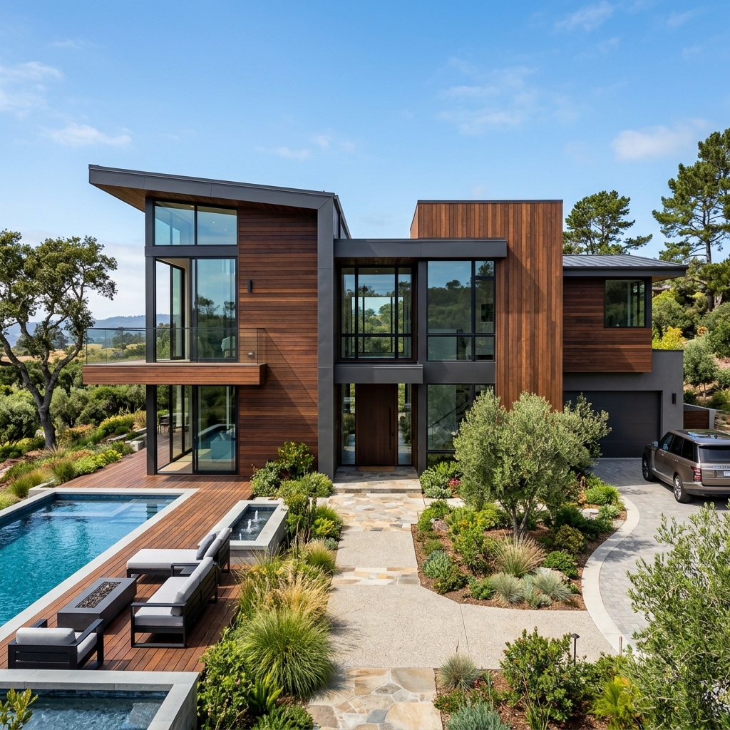 Ipe hardwood siding installed on exterior facade