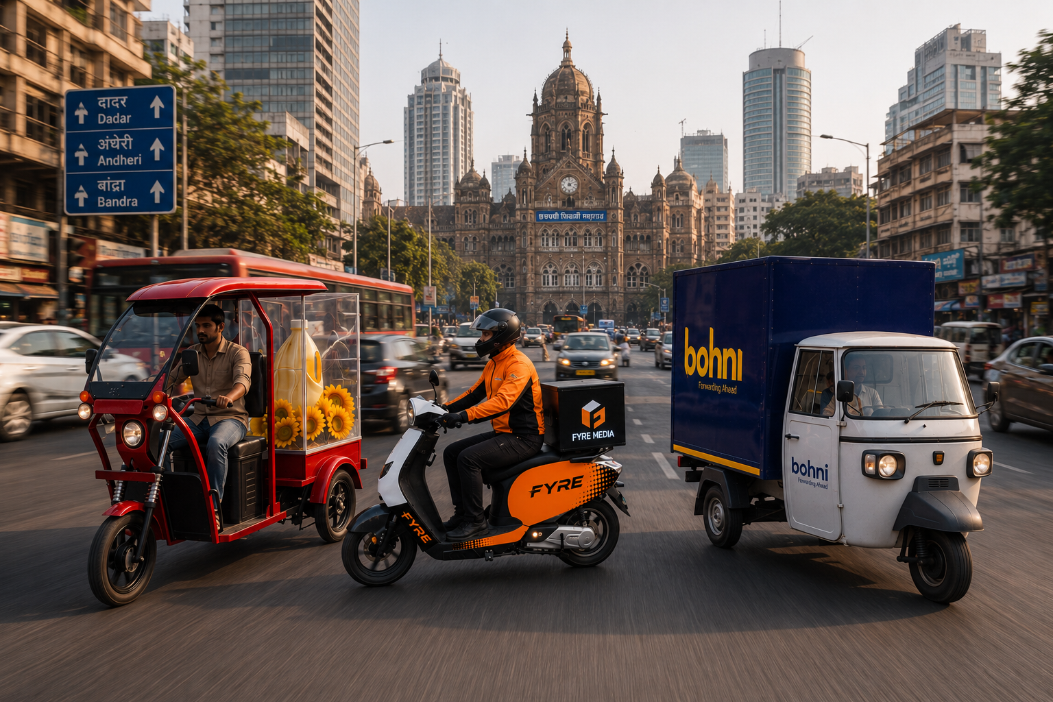 Zoco's Bohni, Fyre and Pop formats live on a busy Mumbai street.