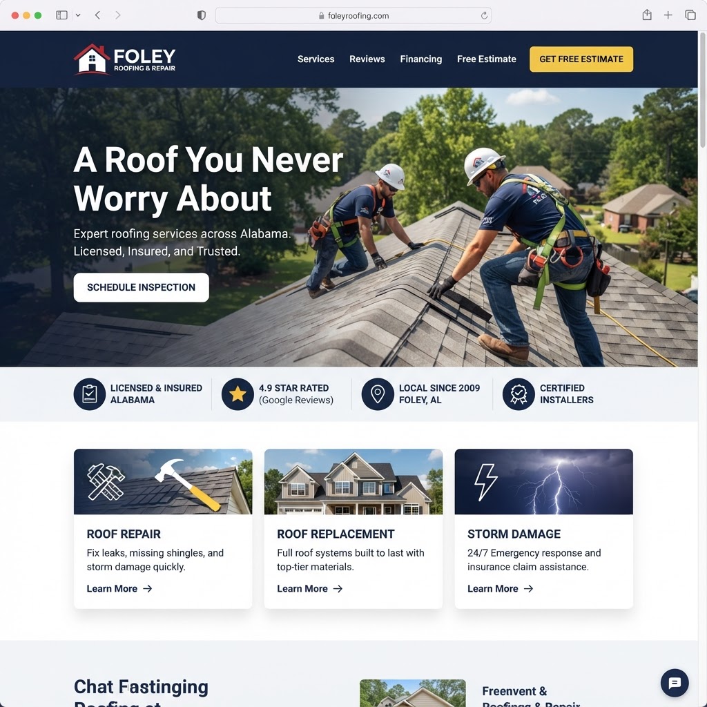 Foley Roofing & Repair demo website