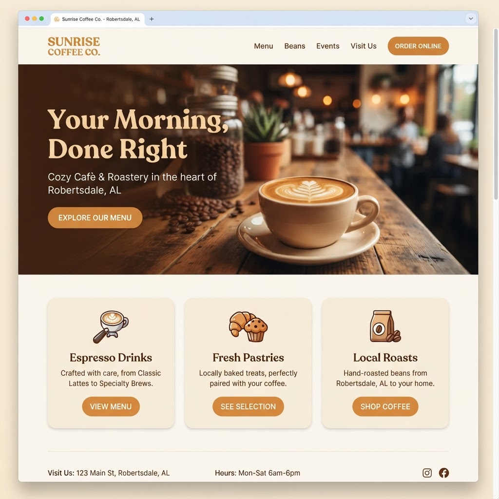 Sunrise Coffee Co. demo website