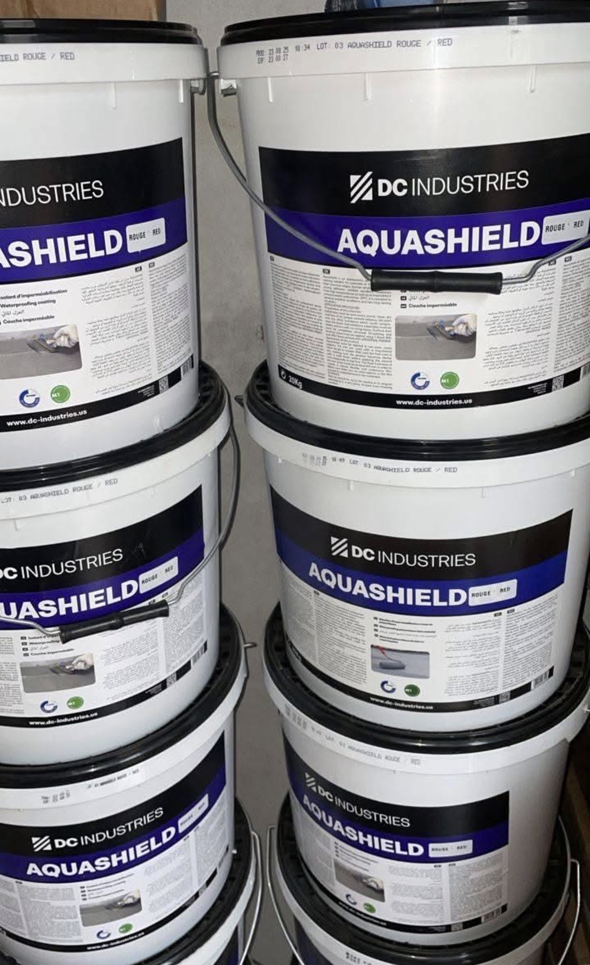 AQUASHIELD ROUGE - Enduit d'imperméabilisation DC Industries (7 seaux 20kg)