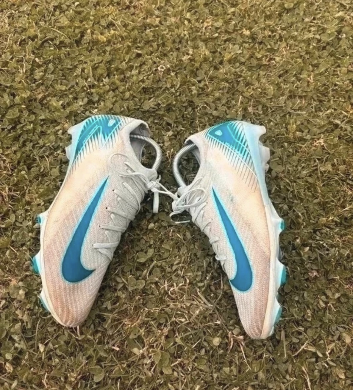 Crampons Nike Zoom Mercurial gris turquoise - Bon état