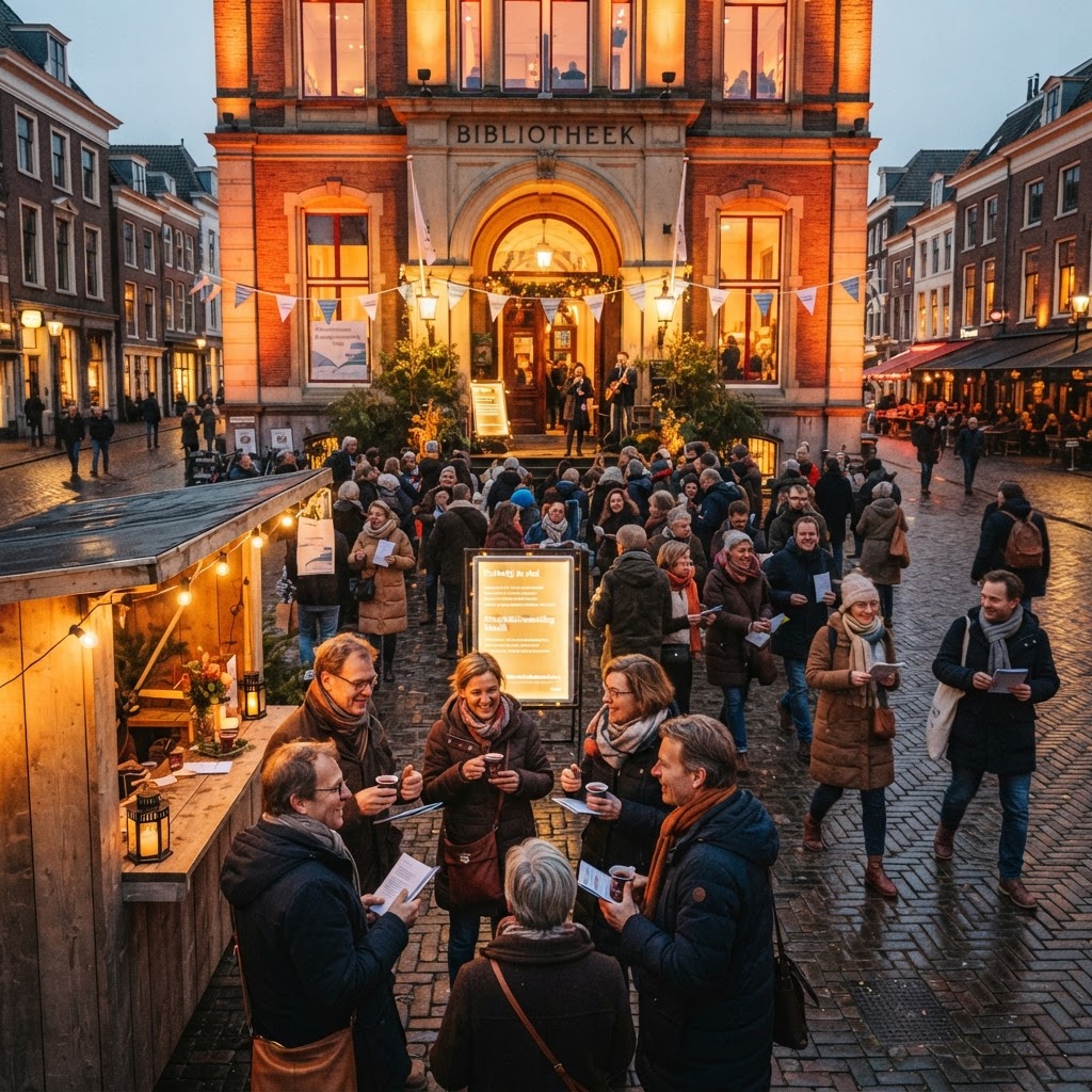 Straatpoëziewandeling in Utrecht bij Bibliotheek Neude + eten bij Desi & Dutch