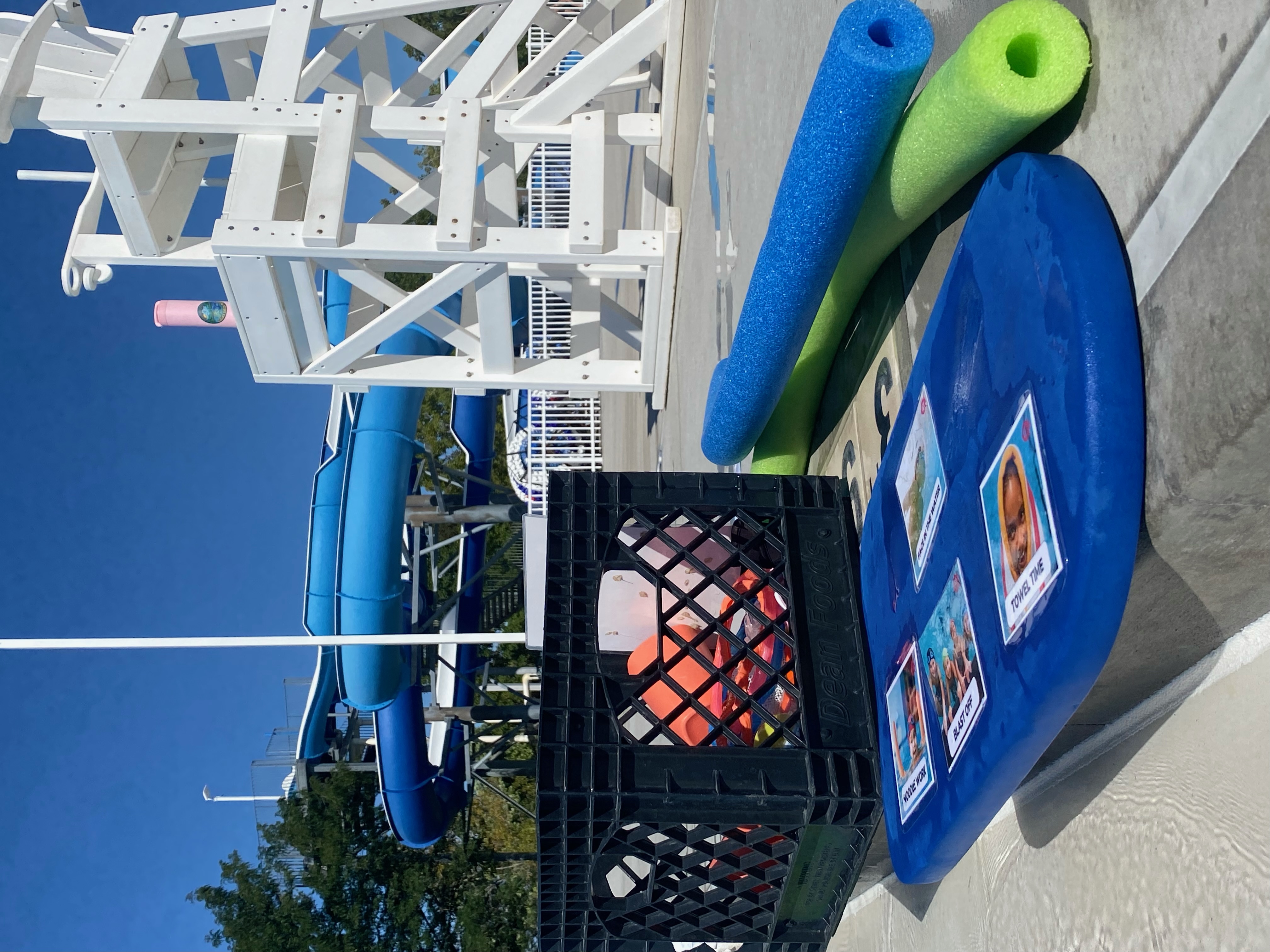 Adaptive lesson visual schedule cards on a kickboard