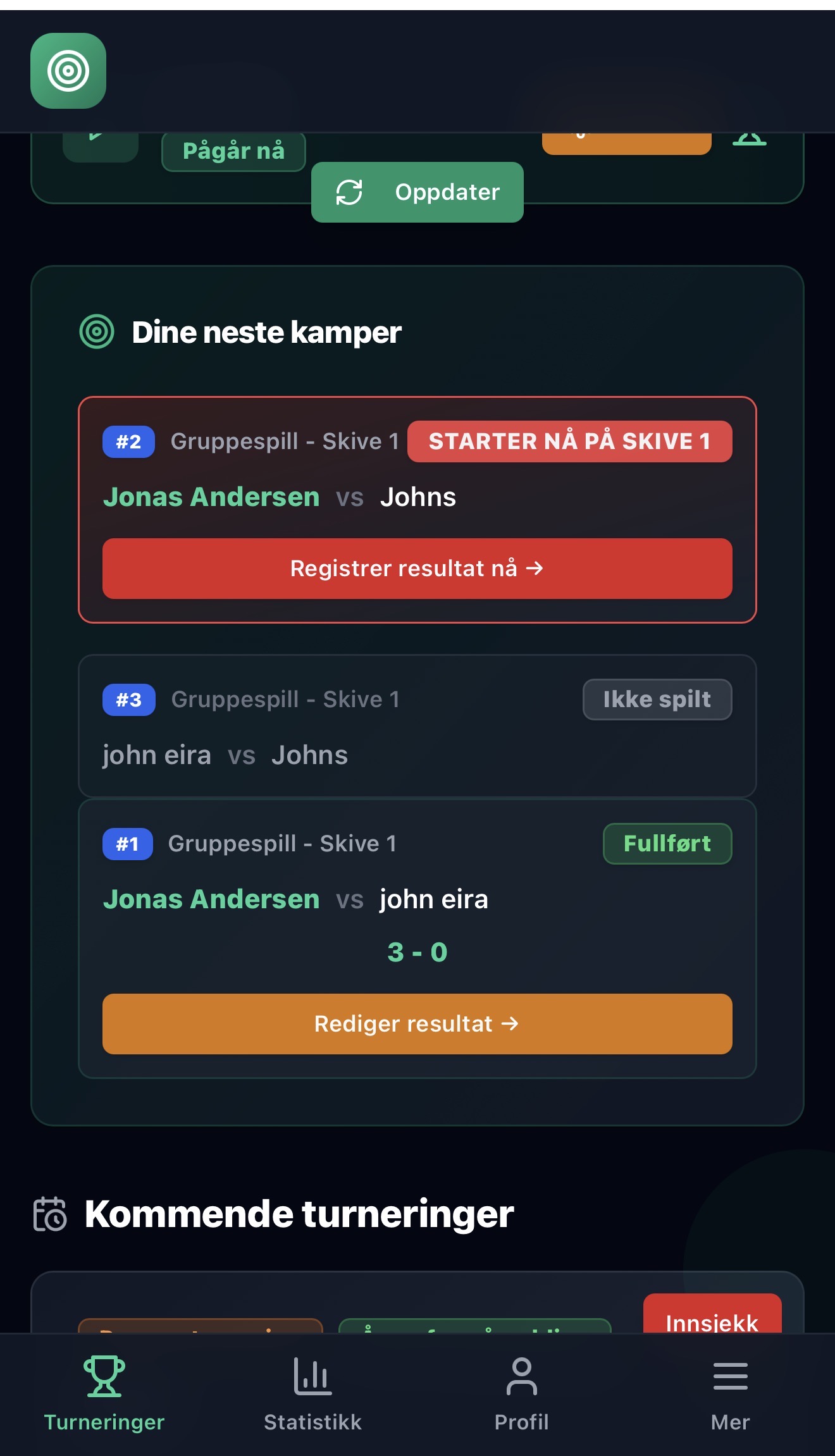 5. Se fullførte kamper